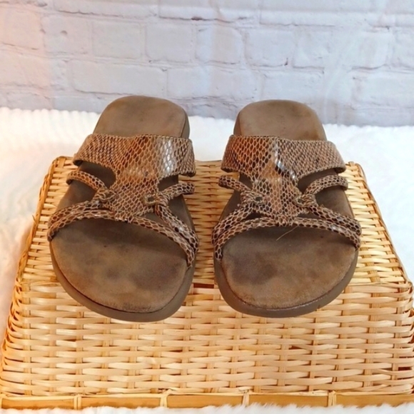 Aresoles Woman'sSnake Skin  Tan & Brown Comfort Sandals 7.5 M‎ - Picture 4 of 10